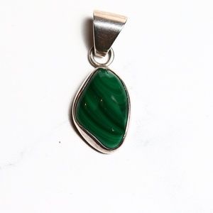 Sterling Silver Small Malachite Pendant